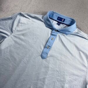 Stitch Golf Mens M/L Polo Shirt Light Blue Short Sleeve Performance Golf Top